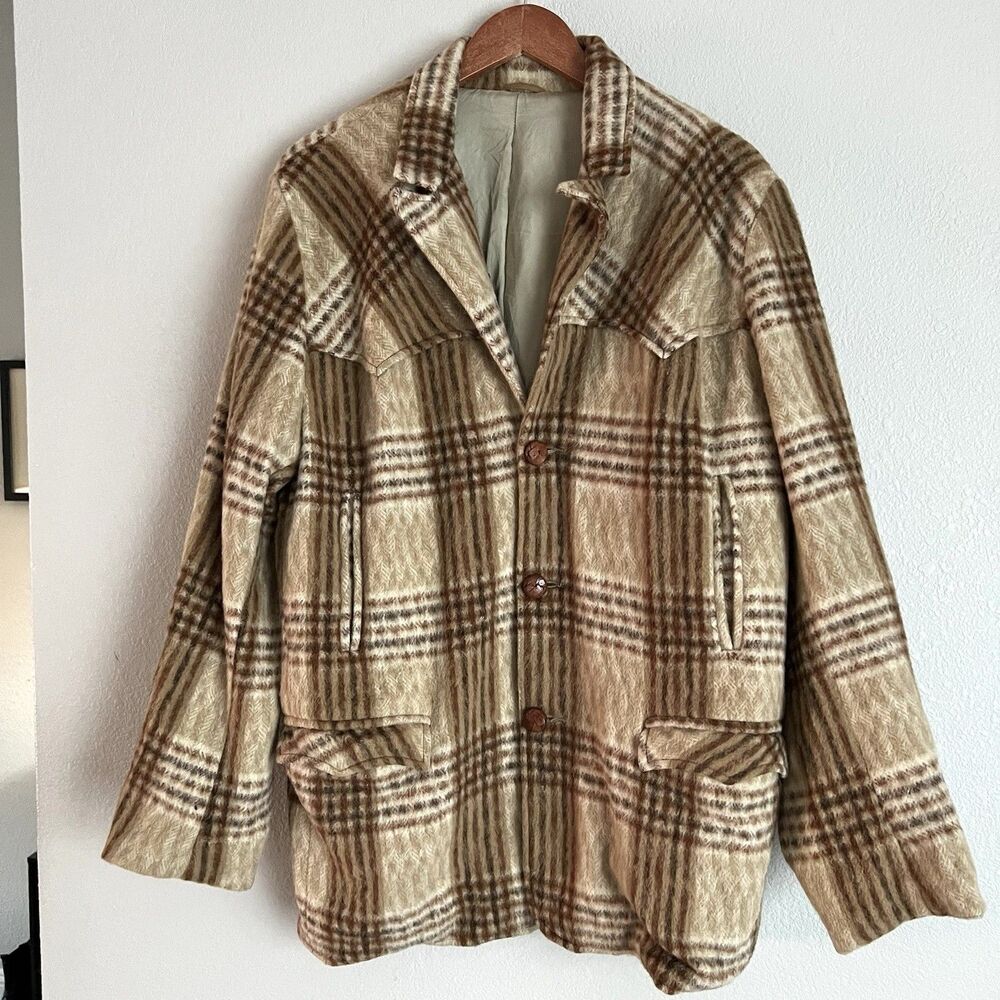 Vintage Pioneer Wear vintage western cowboy jacket Plaid Size 42